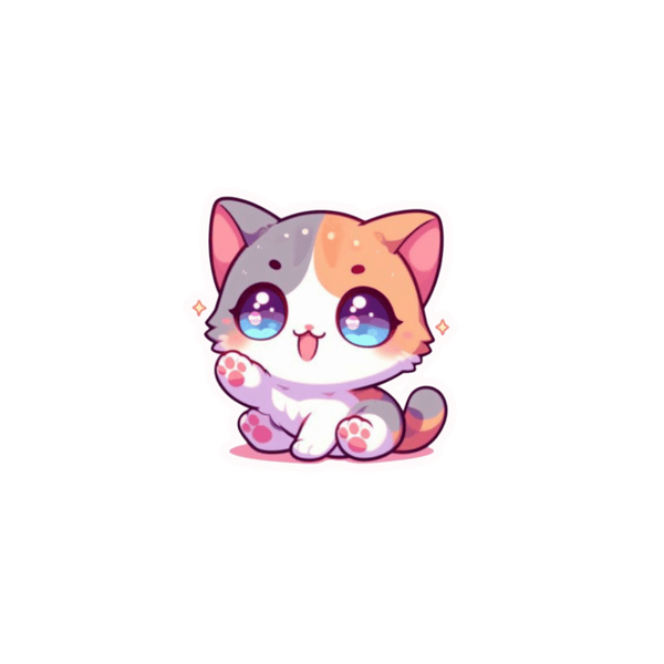Cat premium die-cut customized sticker - water resistant and scratch resistant