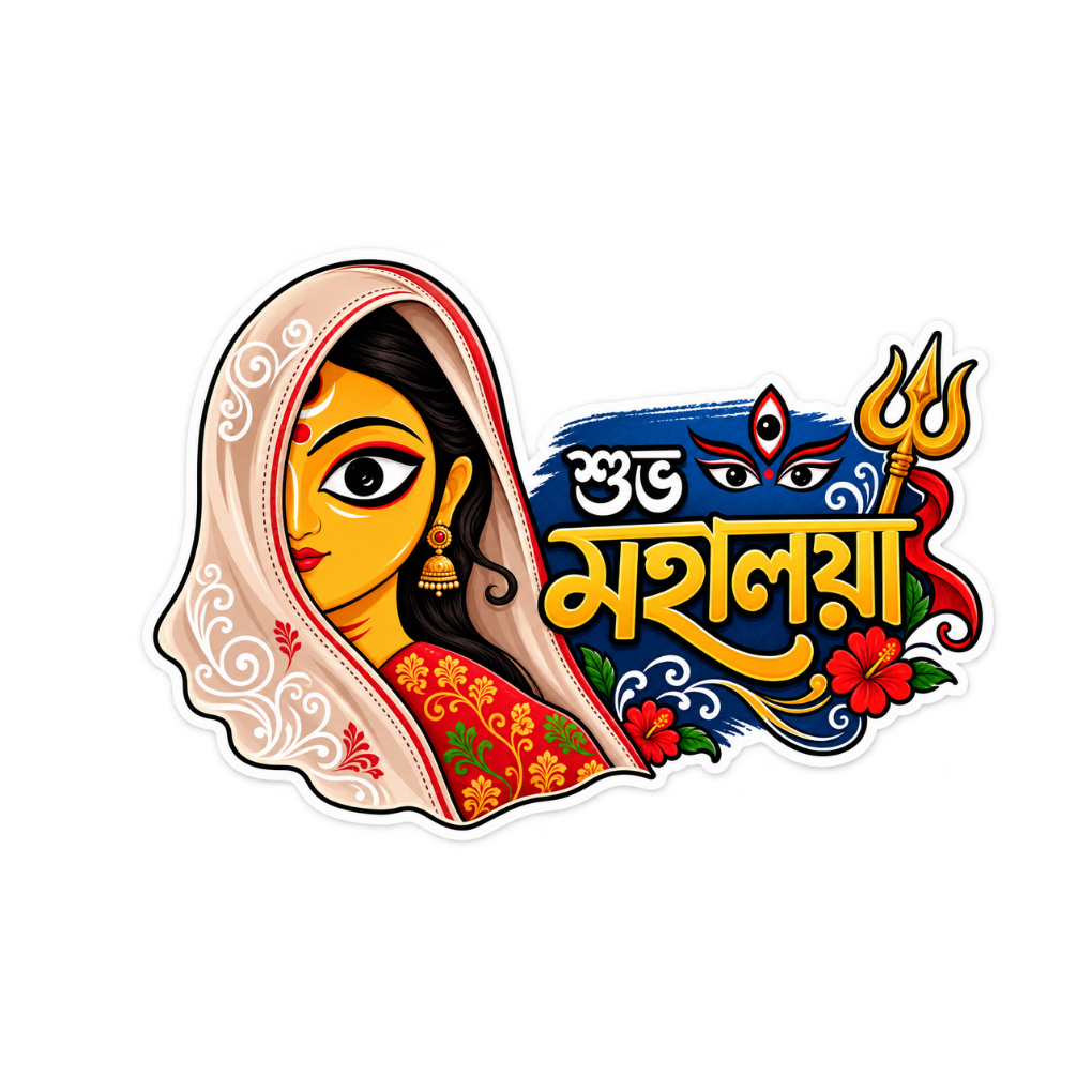 Shubho Mahalaya Sticker | Durga Puja Sticker | Customized Sticker BD