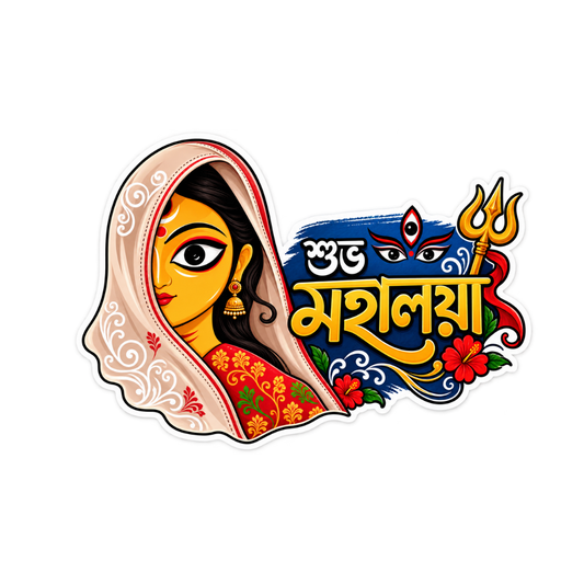 Shubho Mahalaya Sticker | Durga Puja Sticker | Customized Sticker BD