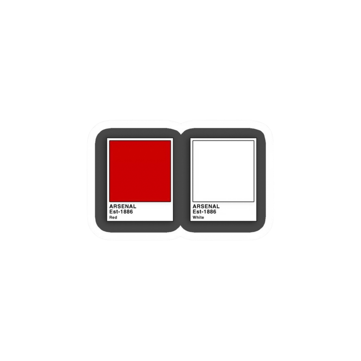 Arsenal Red & White Color Swatch Sticker | Customized Sticker BD
