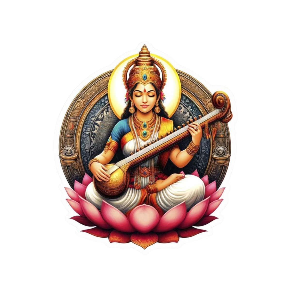 Saraswati Sticker 2 | Om, Gods, Mantras & Spritual Symbol | Customized Sticker BD
