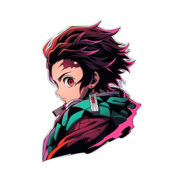 Tanjiro Kamado Sticker | Neon Portrait | Demon Slayer