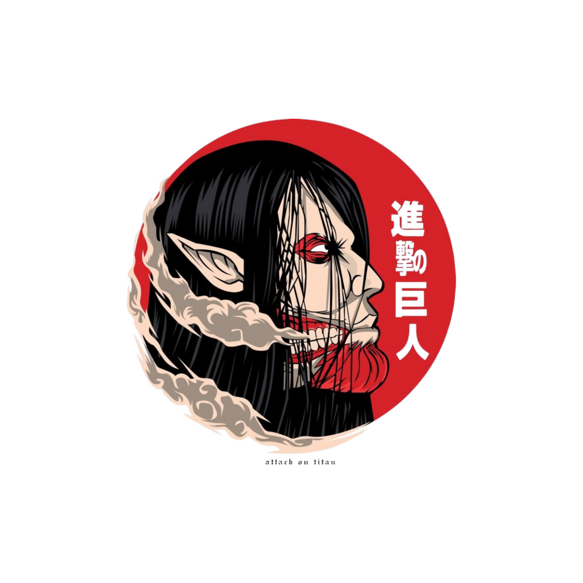 Founding Titan Red Circle Sticker | Attack on Titan | Anime Sticker