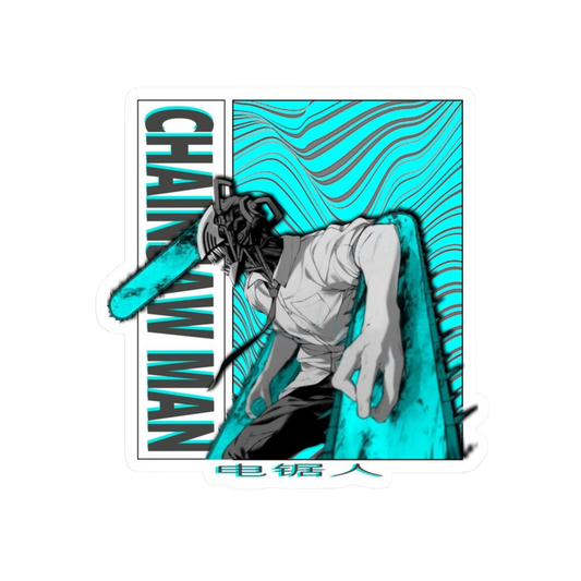 Chainsaw Devil Teal Sticker | Chainsaw Man Anime Sticker | Customized Sticker BD