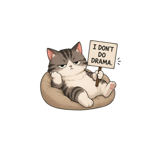 I Don't Do Drama Cat Sticker | Attitude Sticker | Customized Sticker BD