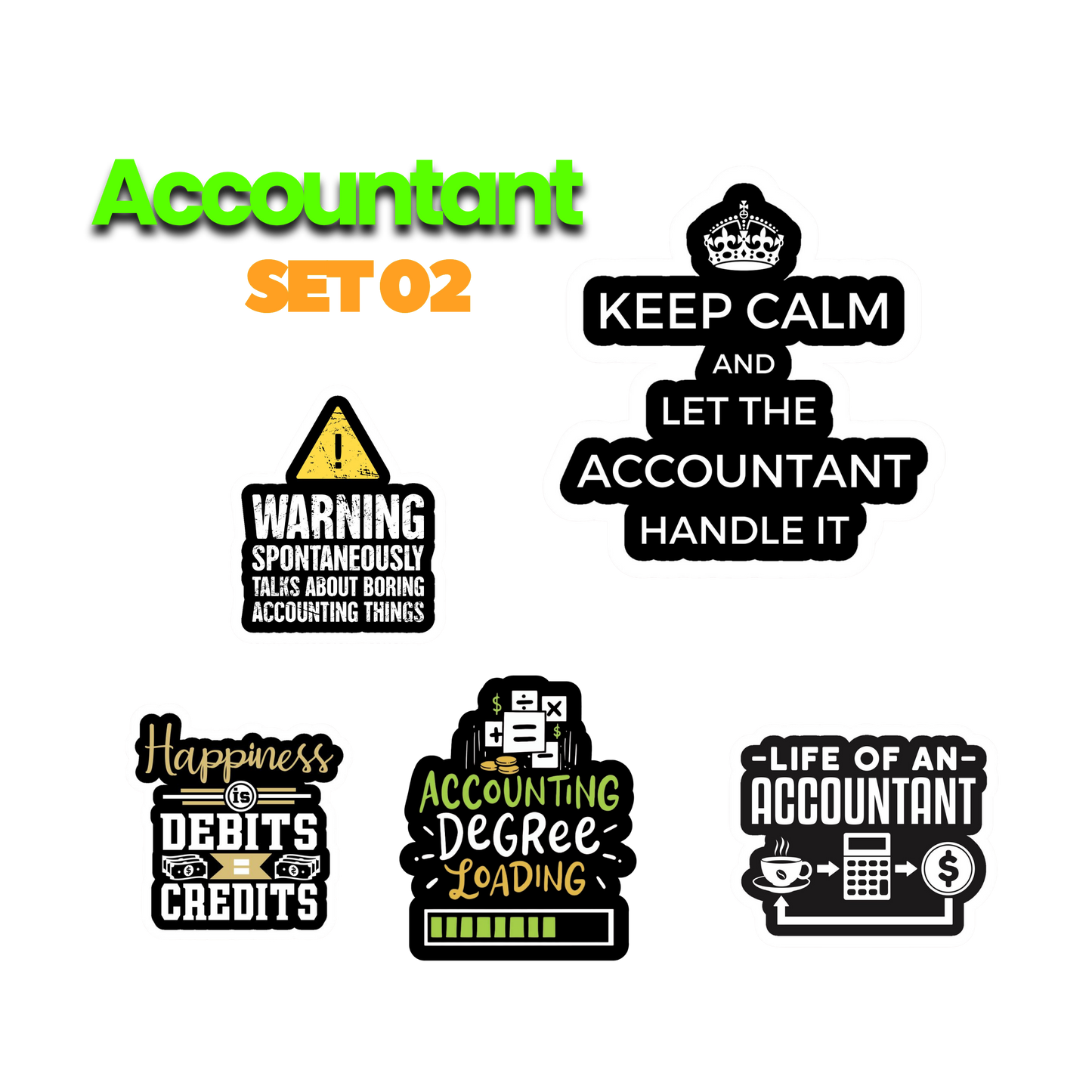 Accountant Sticker Set 2 | Sticker | Accountant