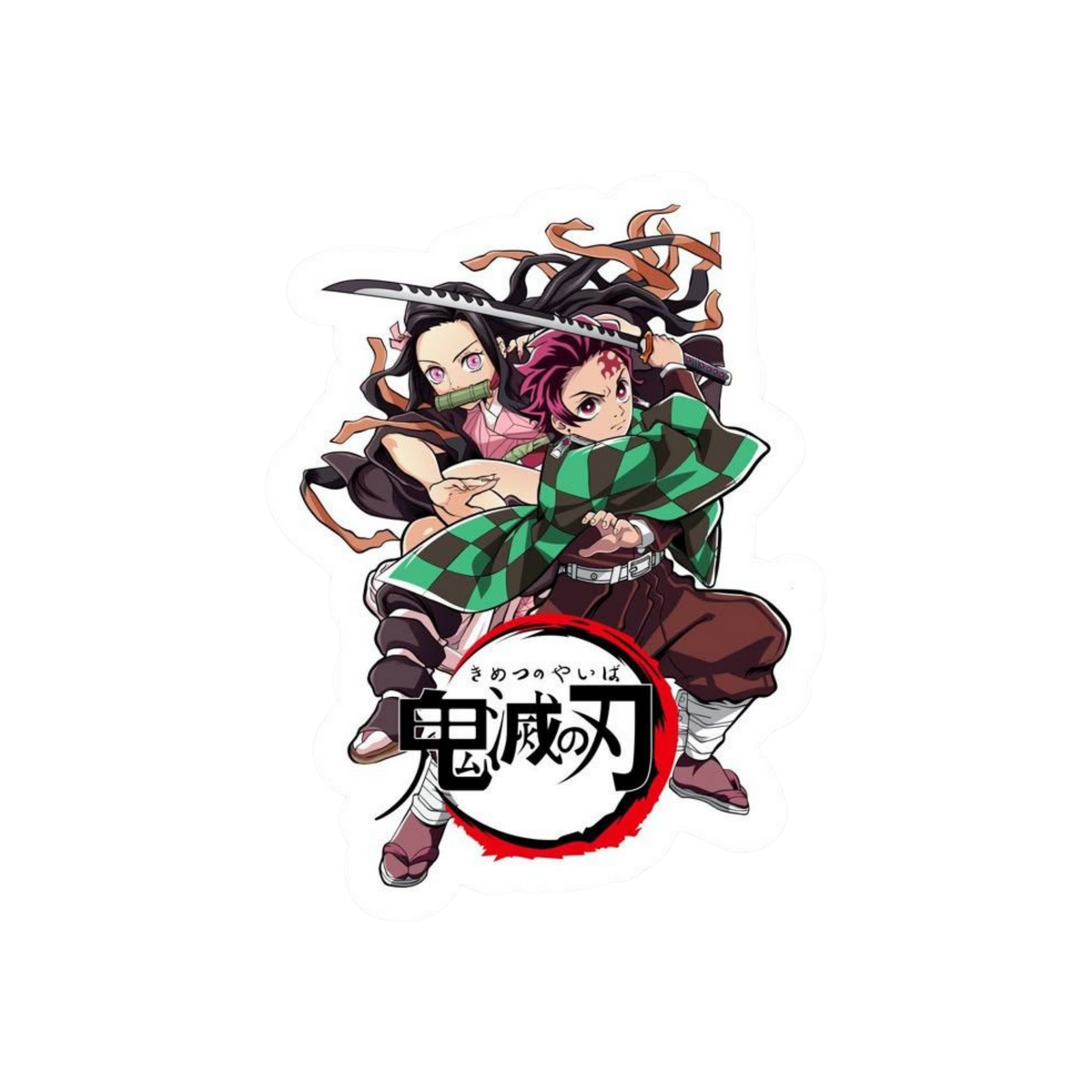 Tanjiro & Nezuko Sticker | Kimetsu no Yaiba Logo | Demon Slayer