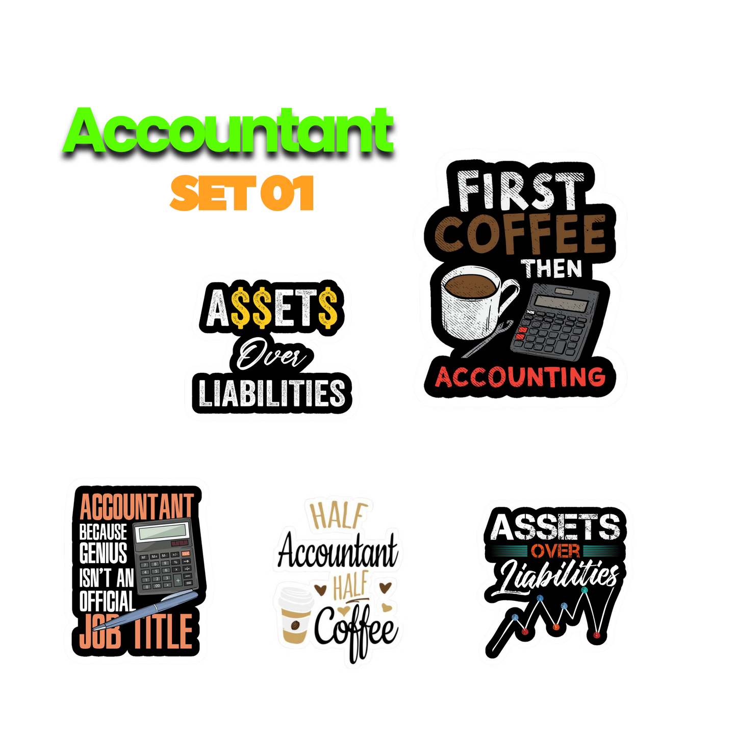 Accountant Sticker Set 1 | Sticker | Accountant