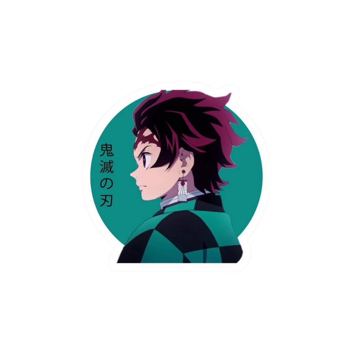 Tanjiro Kamado Sticker | Teal Circle & Kanji | Demon Slayer