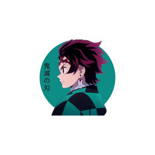 Tanjiro Kamado Sticker | Teal Circle & Kanji | Demon Slayer