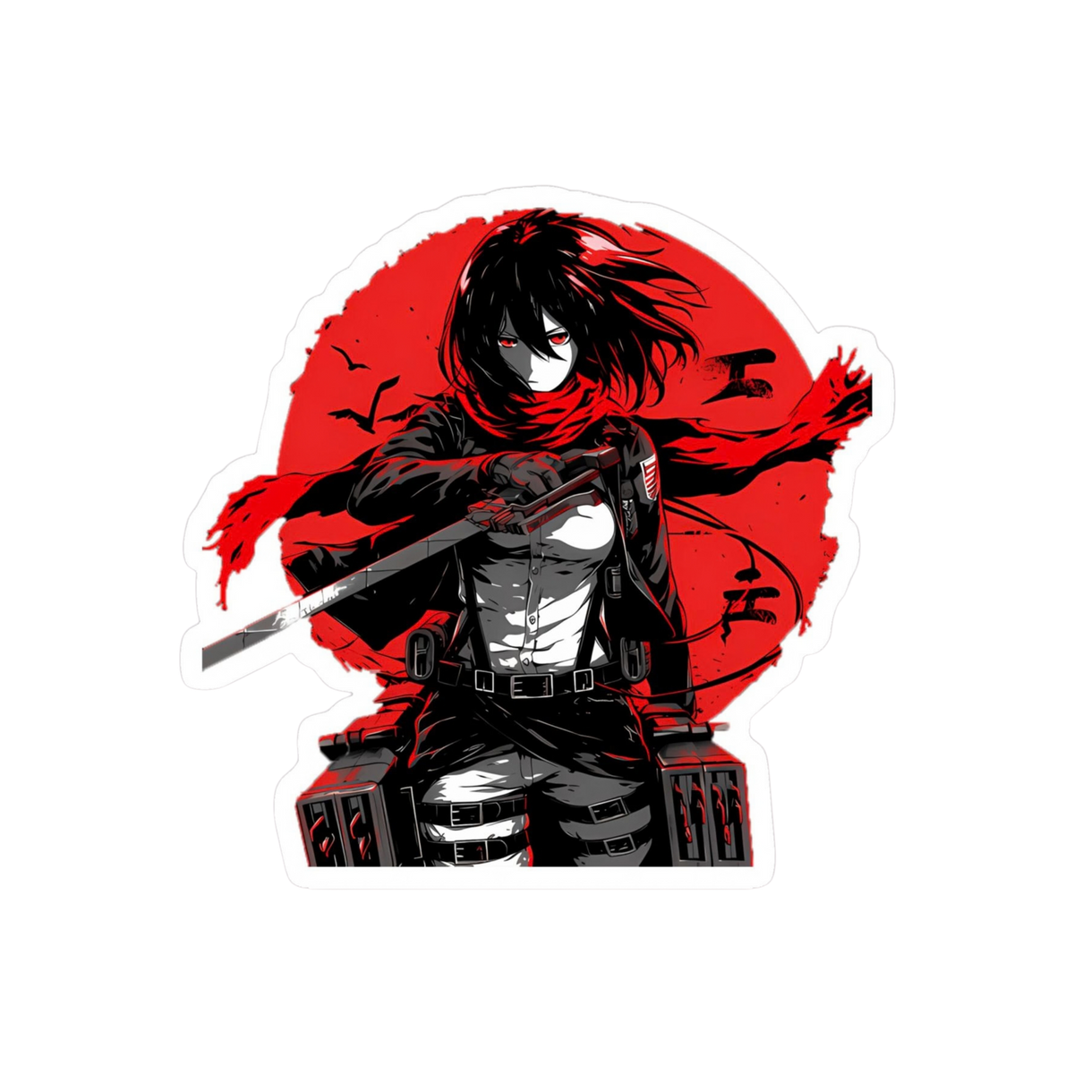 Mikasa Red Scarf Sticker | Attack on Titan | Anime Sticker
