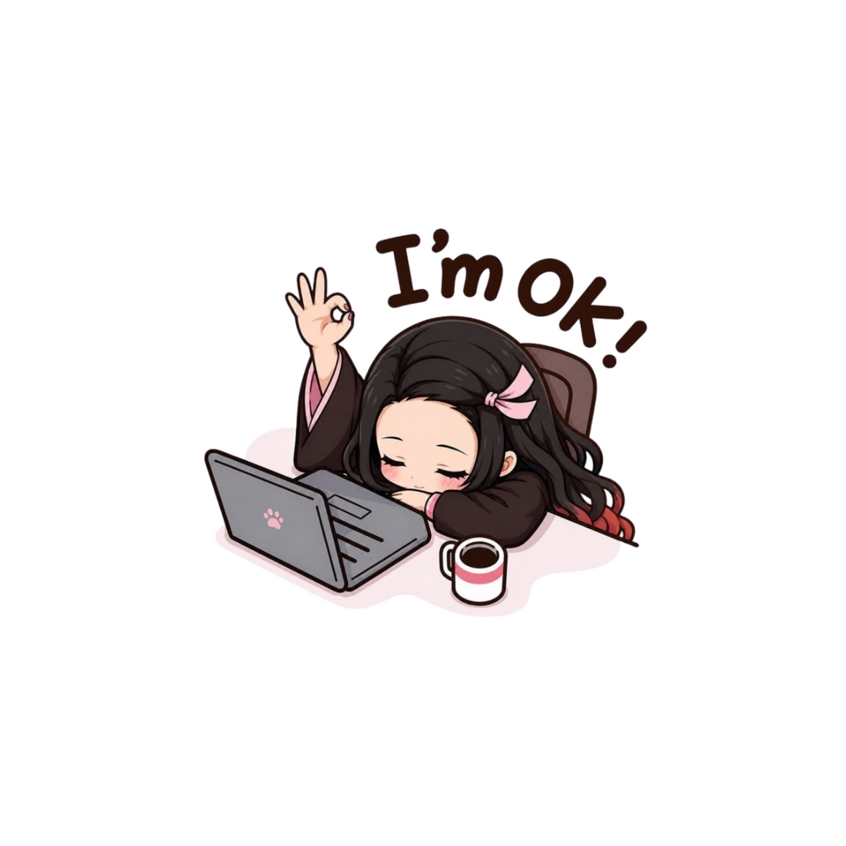 I'm OK Anime Laptop Sticker | Attitude Sticker | Customized Sticker BD
