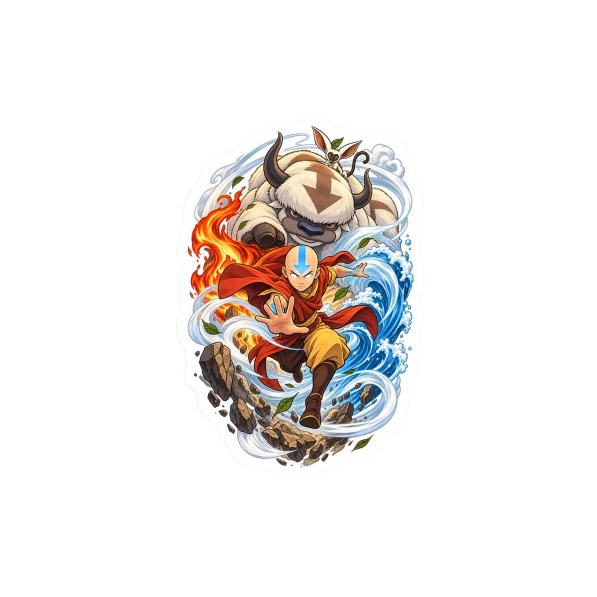 Avatar: The Last Airbender Aang & Appa Sticker | Customized Sticker BD