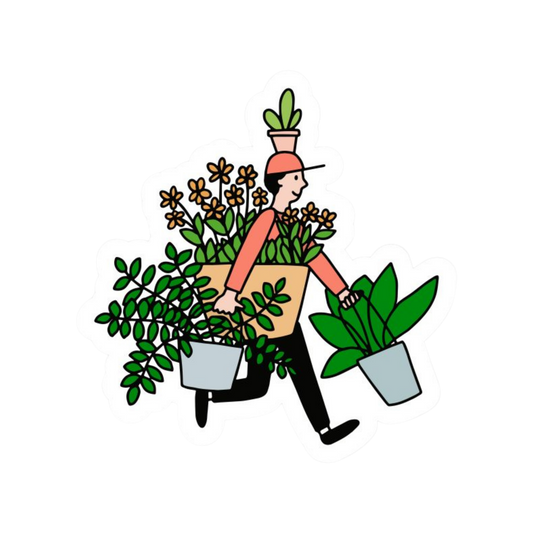 Plant Lover Carrying Plants Sticker | Customized Sticker BD