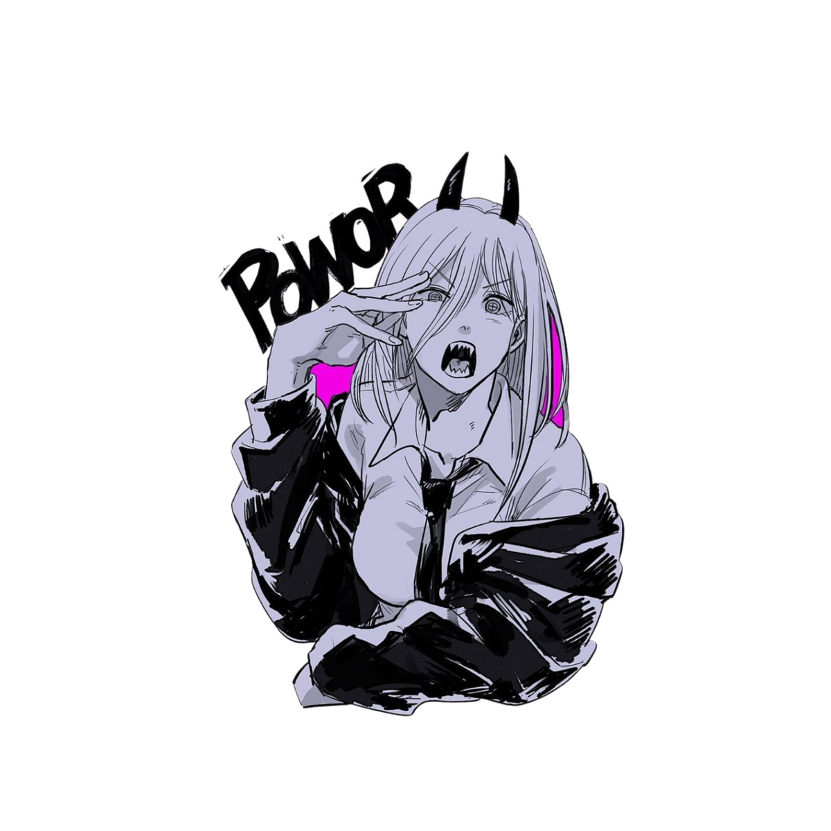 Power Sketch Sticker | Chainsaw Man Anime Sticker | Customized Sticker BD