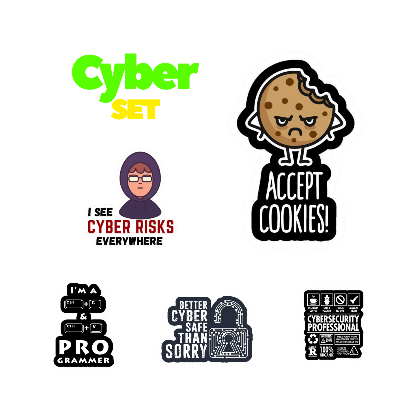 Cyber Security Sticker Set | Sticker | Cyber