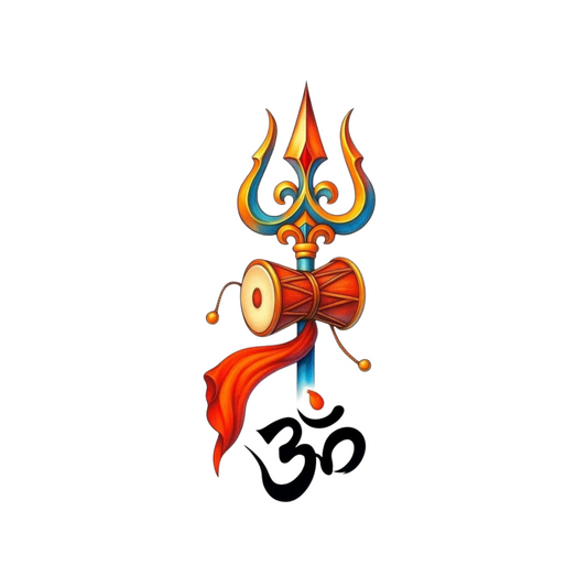 Trishul Damaru Om Sticker | Om, Gods, Mantras & Spritual Symbol | Customized Sticker BD