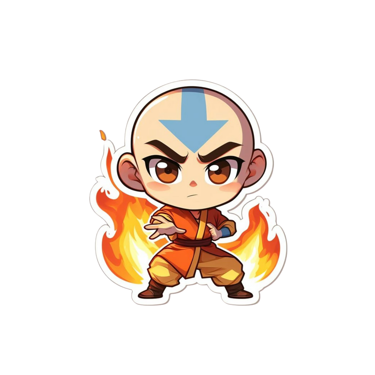 Avatar: The Last Airbender Chibi Aang Firebending Sticker | Customized Sticker BD