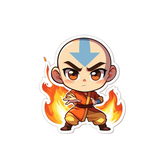 Avatar: The Last Airbender Chibi Aang Firebending Sticker | Customized Sticker BD