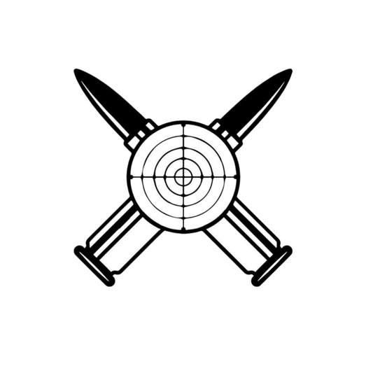Crossed Bullets Target Sticker | Combat & Military | Customized Sticker BD