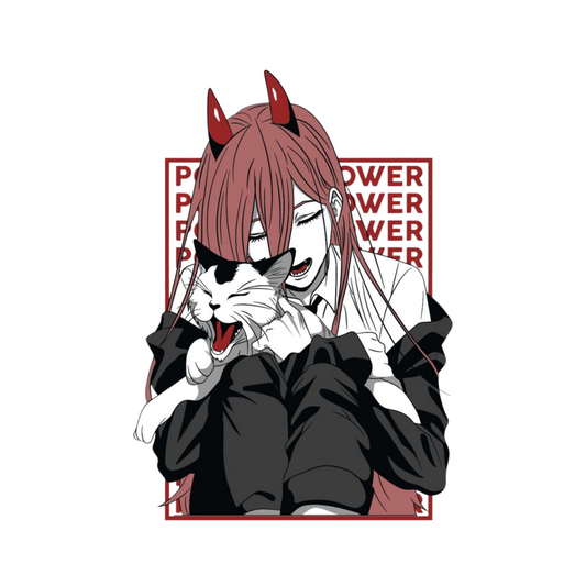 Power & Meowy Sticker | Chainsaw Man Anime Sticker | Customized Sticker BD
