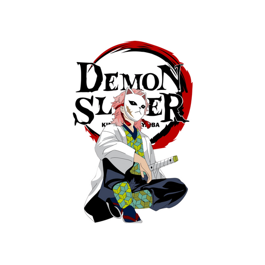 Sabito Sticker | Fox Mask & Demon Slayer Logo | Kimetsu no Yaiba