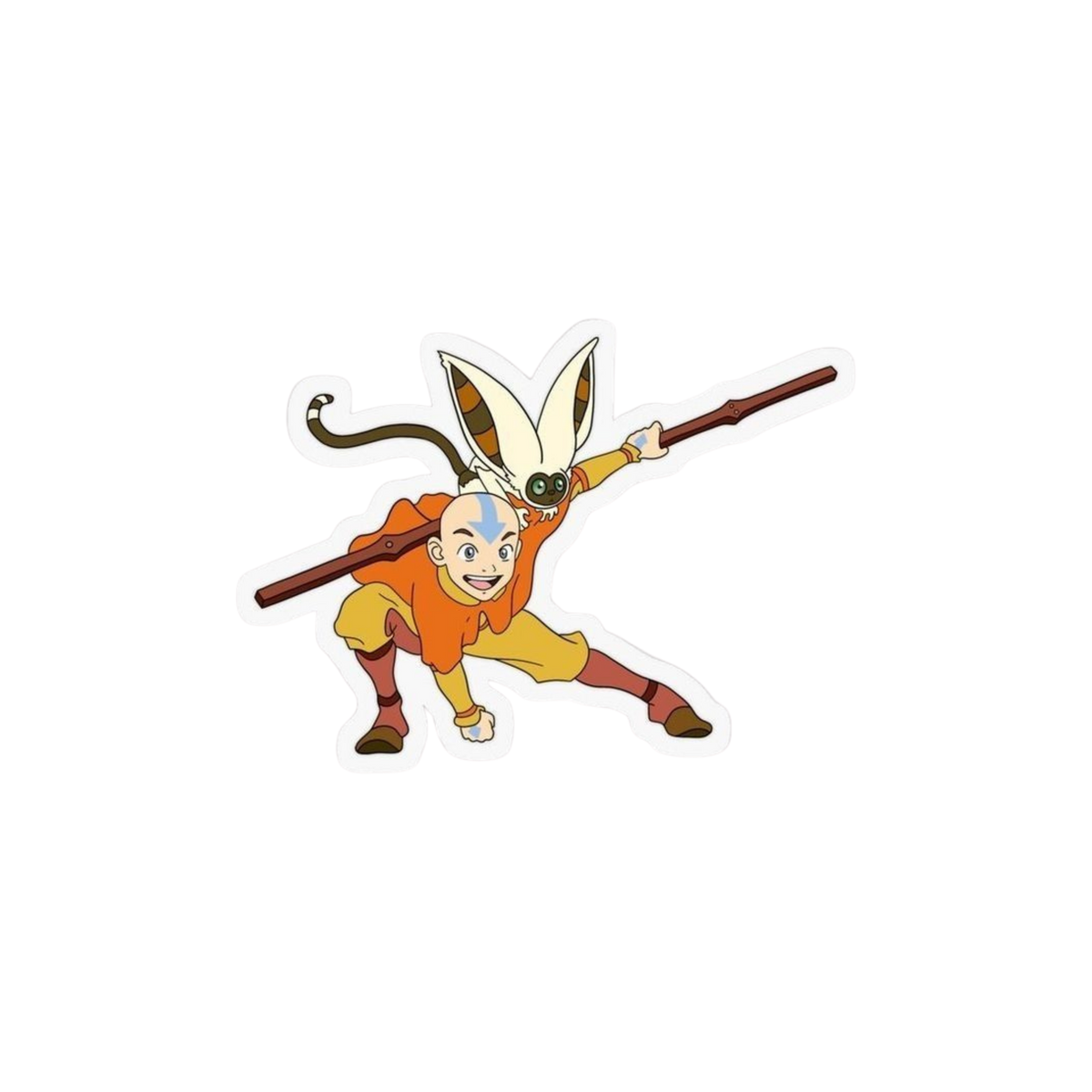 Avatar: The Last Airbender Aang & Momo Staff Sticker | Customized Sticker BD