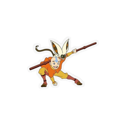 Avatar: The Last Airbender Aang & Momo Staff Sticker | Customized Sticker BD