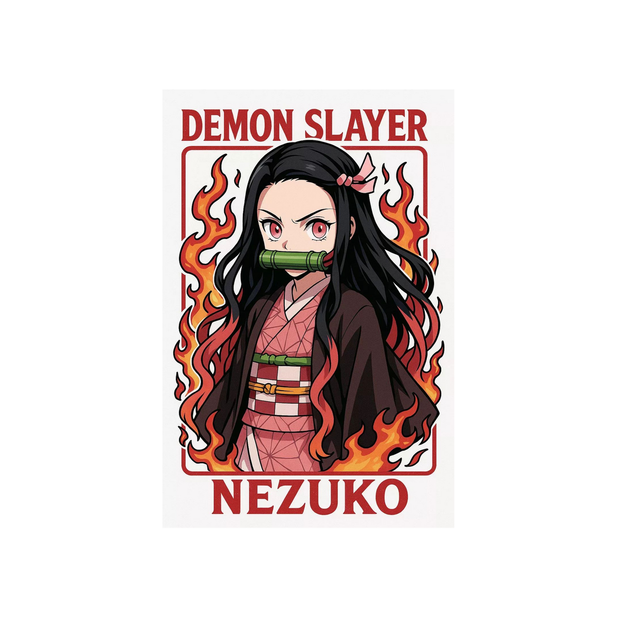 Nezuko Kamado Sticker | Fire Mode & Flames | Demon Slayer