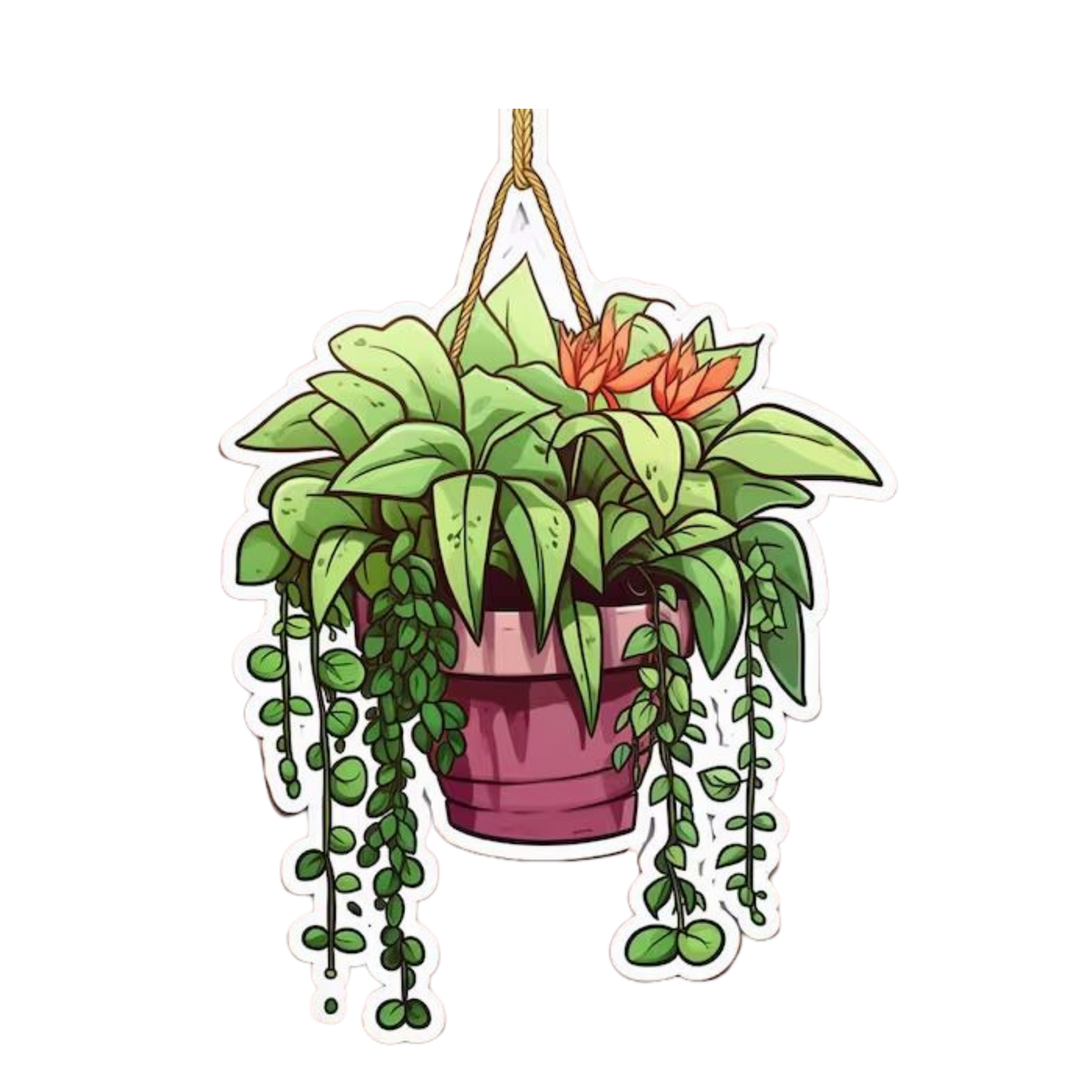 Hanging Planter Plant Sticker | Houseplant Sticker BD