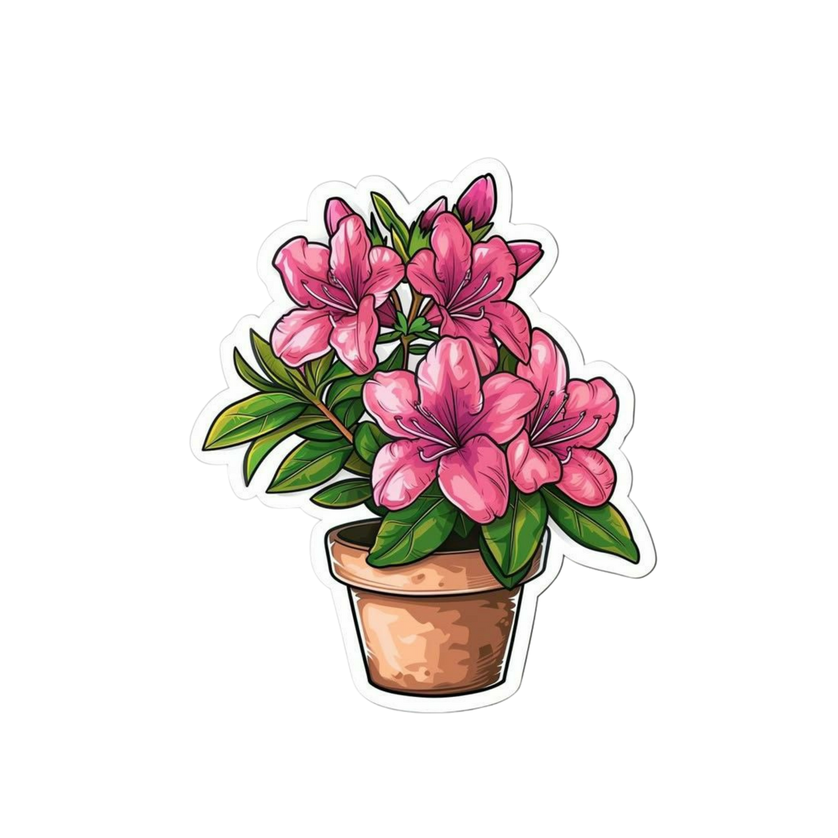 Pink Flower Pot Sticker | Customized Sticker BD