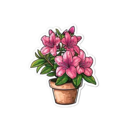 Pink Flower Pot Sticker | Customized Sticker BD