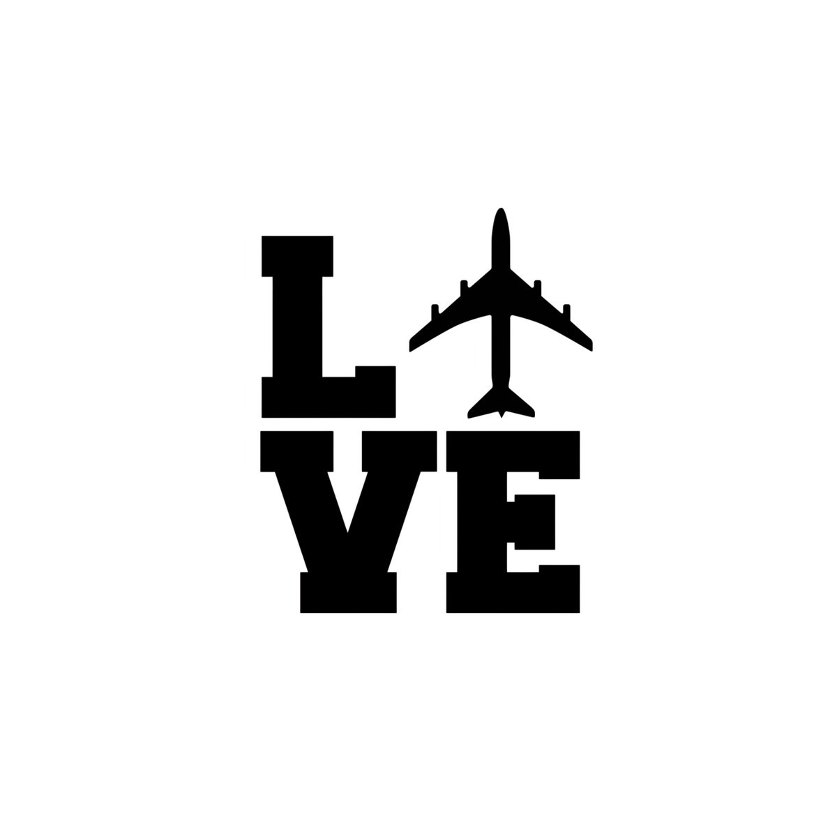 Love Airplane Travel Sticker | Air Force | Customized Sticker BD