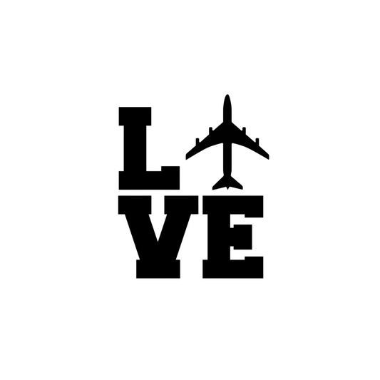 Love Airplane Travel Sticker | Air Force | Customized Sticker BD