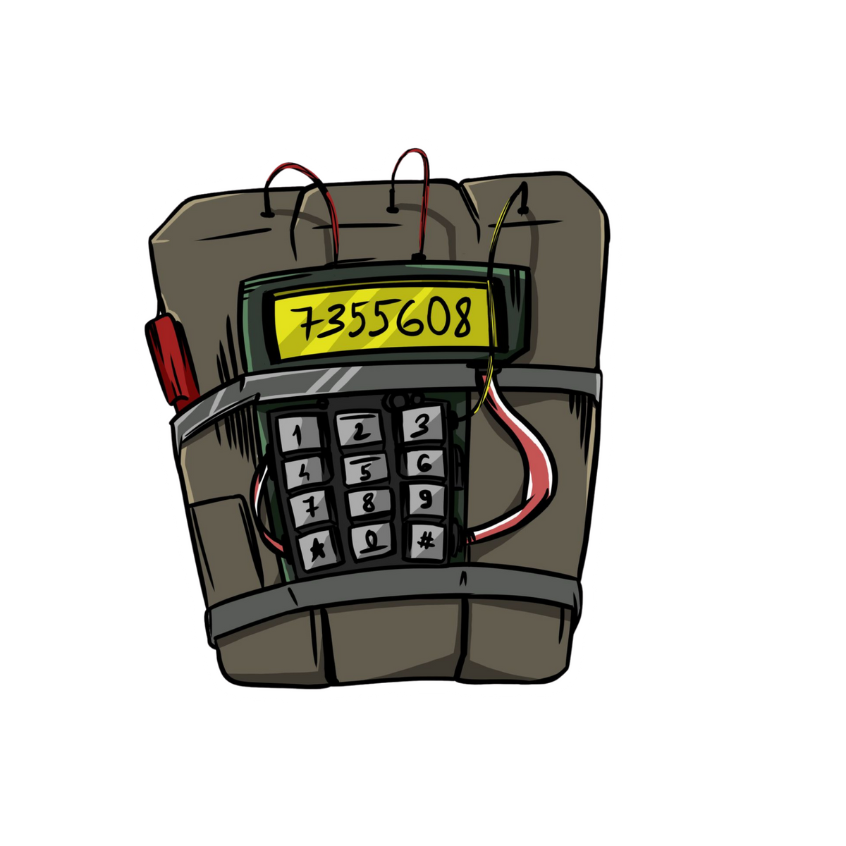 Digital Timer Bomb Sticker | Combat & Military | Customized Sticker BD