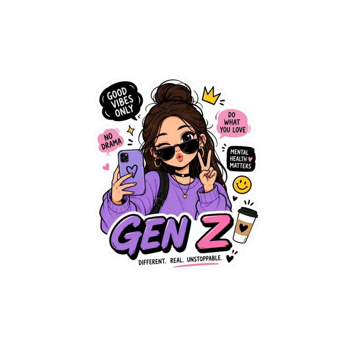 Gen Z Good Vibes Sticker | Attitude Sticker | Customized Sticker BD