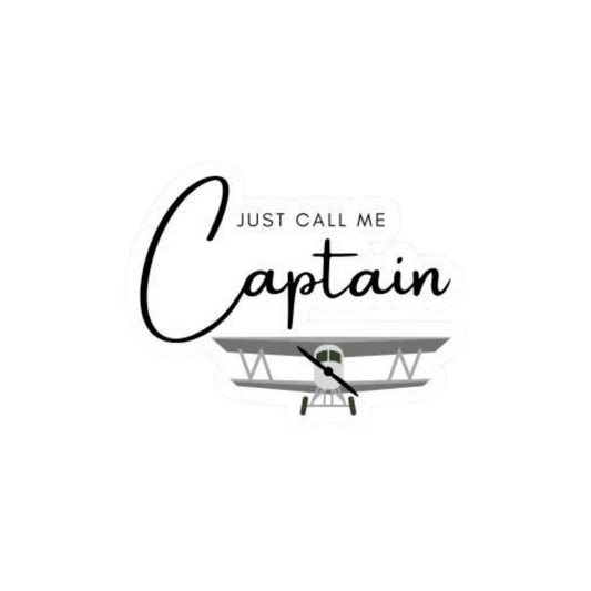 Just Call Me Captain Biplane Sticker | Air Force | Customized Sticker BD