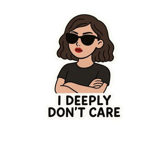 I Deeply Don't Care Sunglasses Sticker | Attitude Sticker | Customized Sticker BD