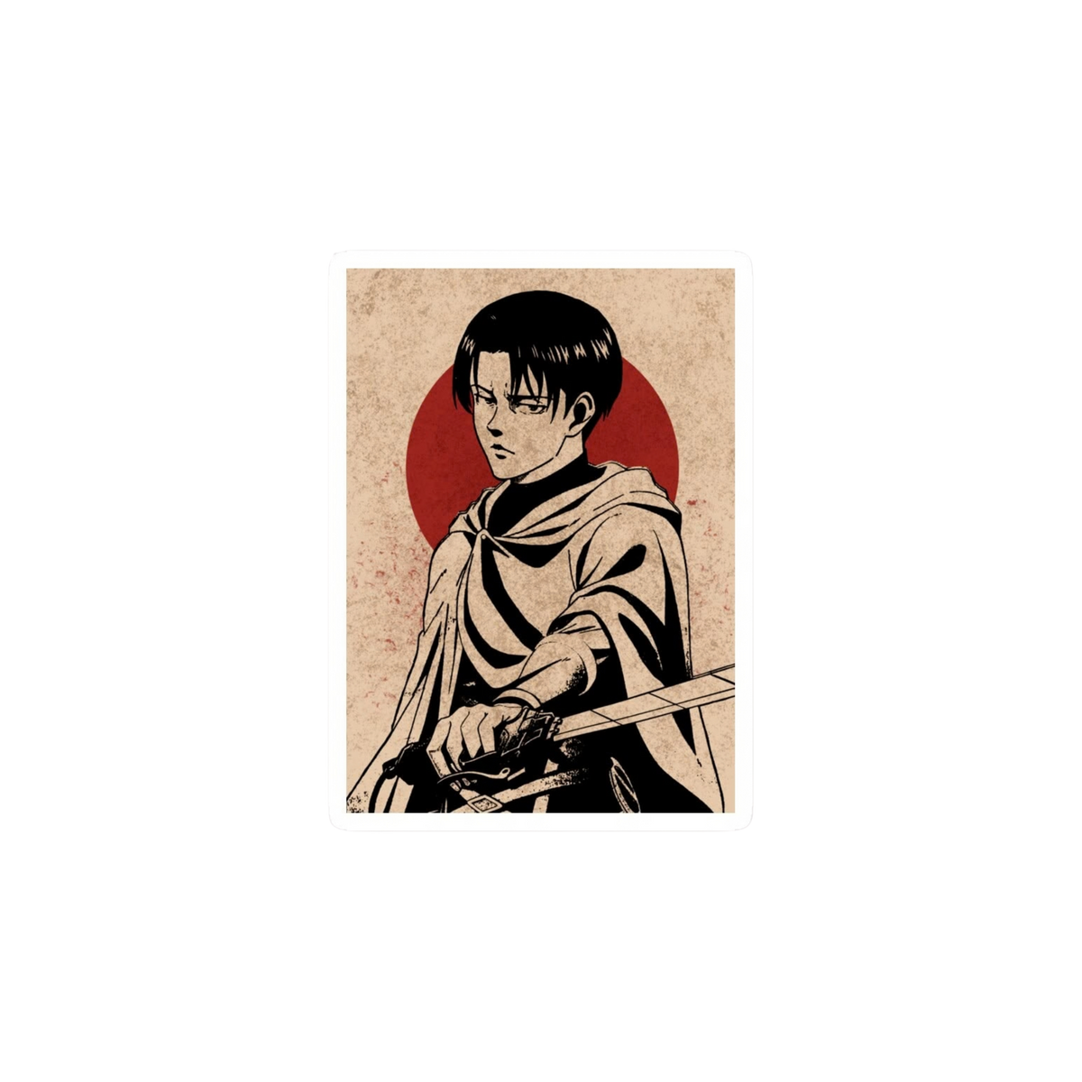 Levi Ackerman Vintage Poster Sticker | Attack on Titan | Anime Sticker
