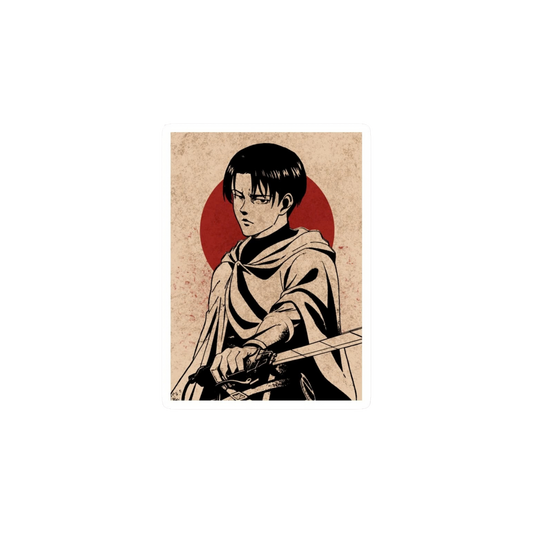 Levi Ackerman Vintage Poster Sticker | Attack on Titan | Anime Sticker