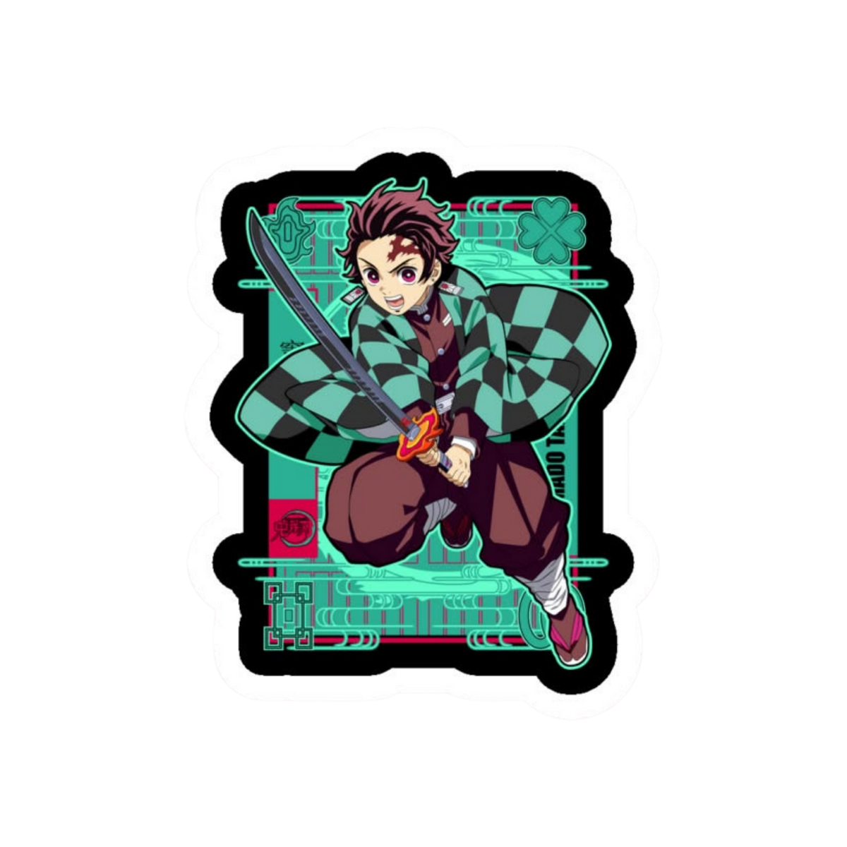 Tanjiro Kamado Sticker | Cyberpunk Neon | Demon Slayer