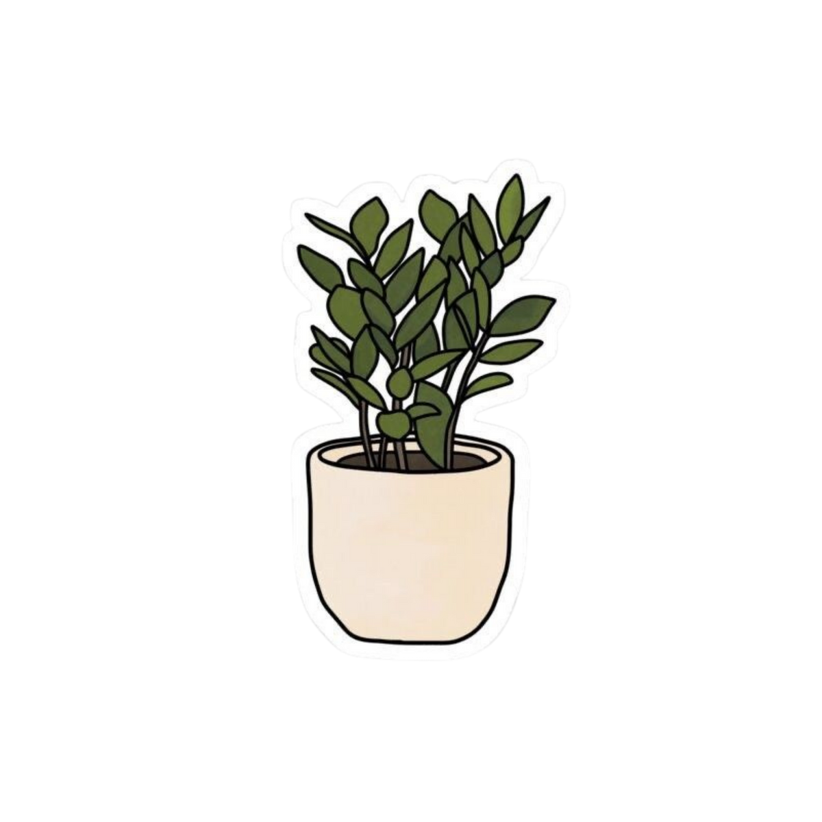 ZZ Plant Sticker | Minimal Houseplant Sticker BD