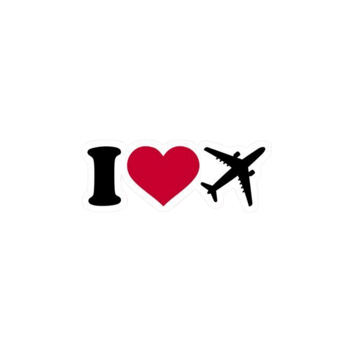 I Love Travel Airplane Sticker | Air Force | Customized Sticker BD