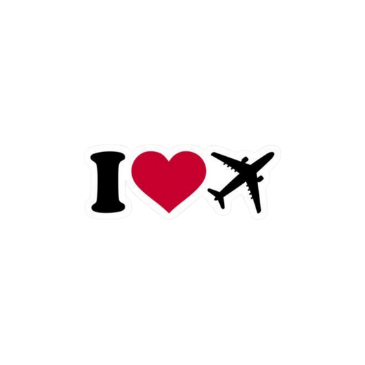 I Love Travel Airplane Sticker | Air Force | Customized Sticker BD