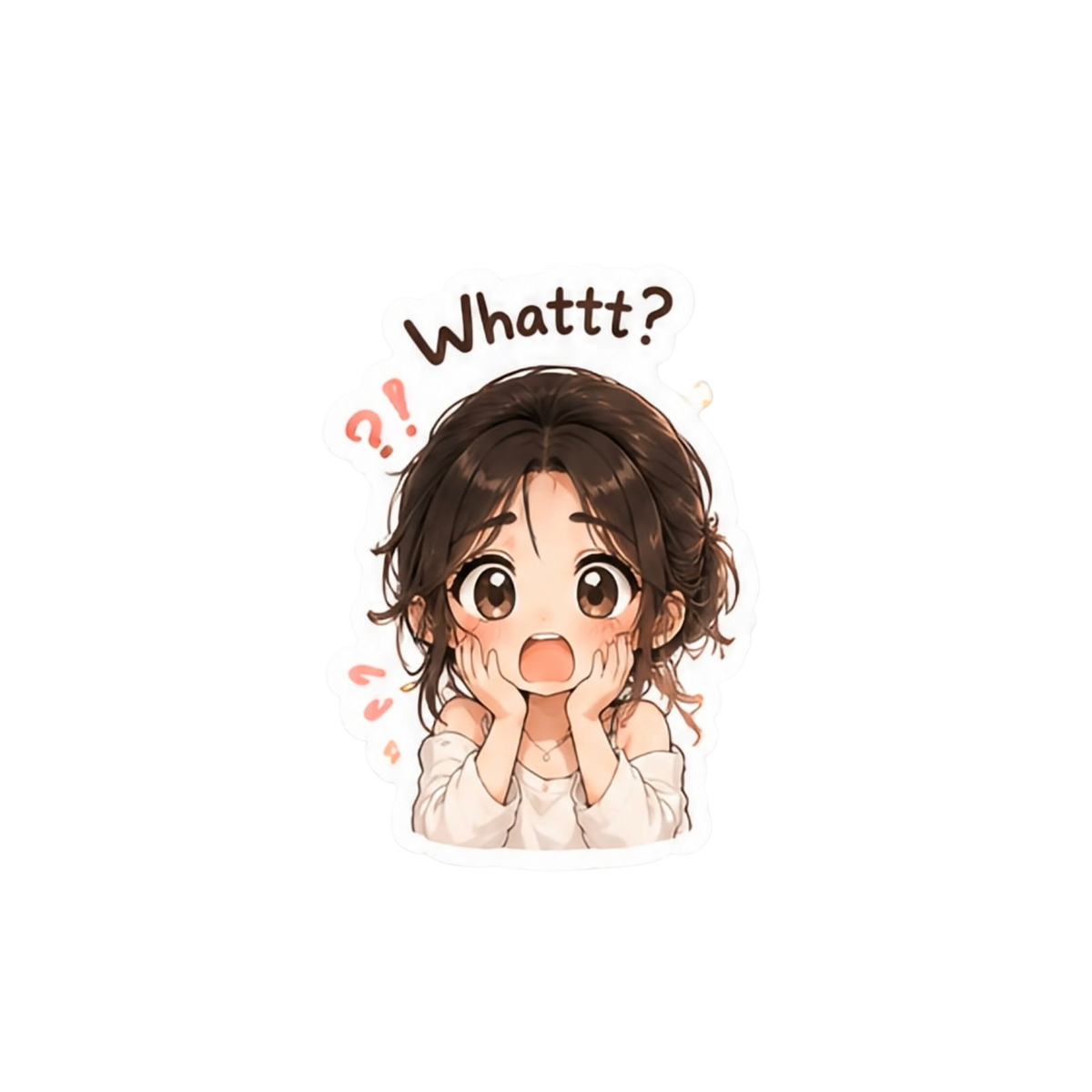 Whattt Surprised Anime Girl Sticker | Attitude Sticker | Customized Sticker BD