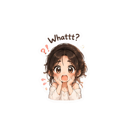 Whattt Surprised Anime Girl Sticker | Attitude Sticker | Customized Sticker BD