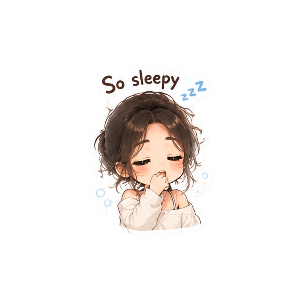 So Sleepy Anime Girl Sticker | Attitude Sticker | Customized Sticker BD
