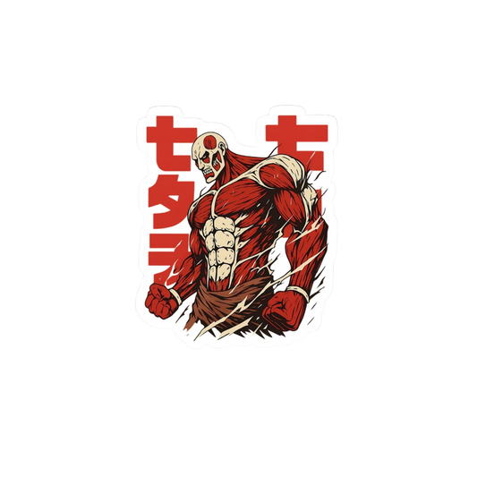Colossal Titan Retro Katakana Sticker | Attack on Titan | Anime Sticker
