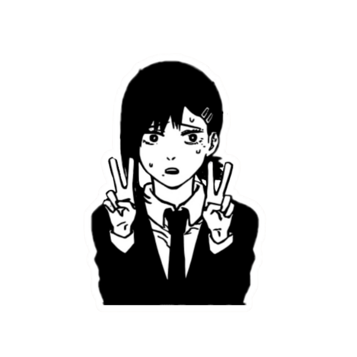 Himeno Peace Sign Sticker | Chainsaw Man Anime Sticker | Customized Sticker BD