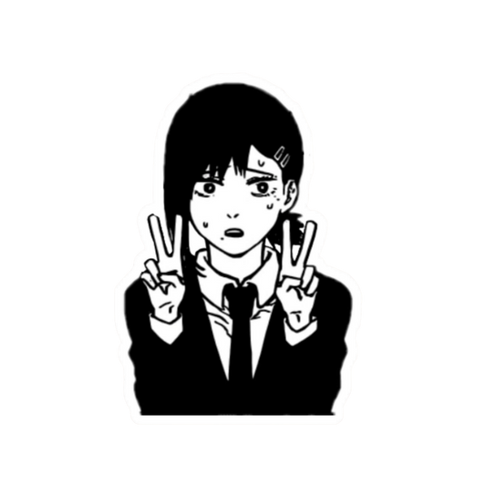 Himeno Peace Sign Sticker | Chainsaw Man Anime Sticker | Customized Sticker BD